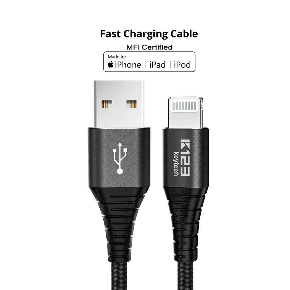 USB A to Lightning Charging Cable - 2 Meter MFi Certified